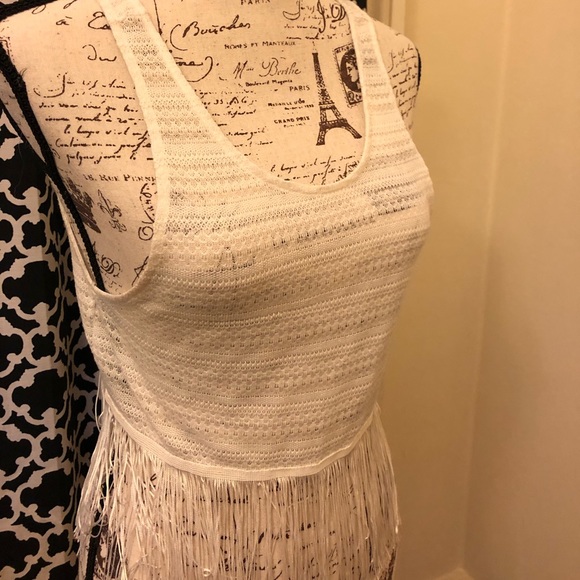 Festival White Cropped Crochet Fringe Tank by H&M - Picture 2 of 5